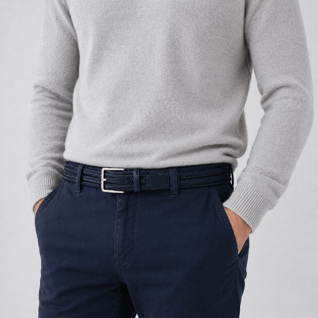 Litmus Navy Leather Men's Belt