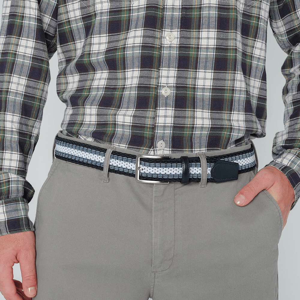 Enigma Navy/Jeans/White Men's Belt