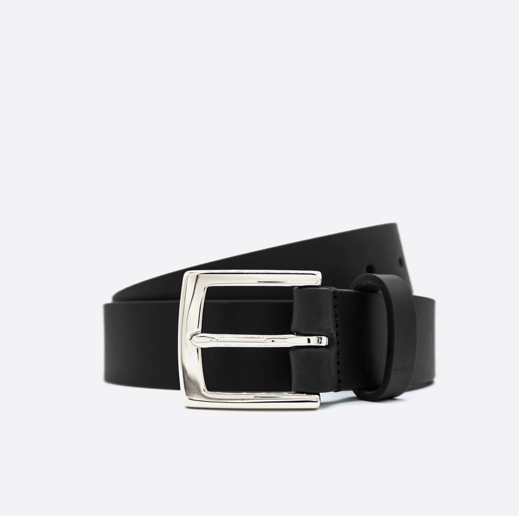 Nexus Black Leather Men's Belt